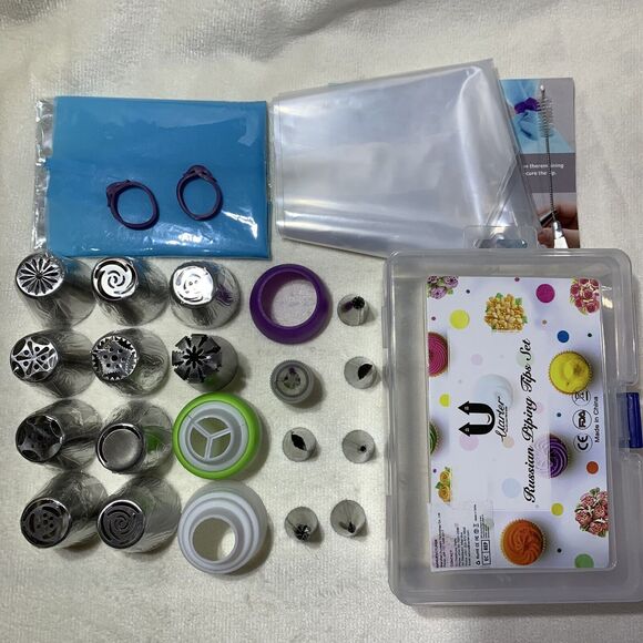 Russian Piping Tips 17Pc Baking Supplies Set Cake Decorating Tools Nozzles Icing - Picture 1 of 12
